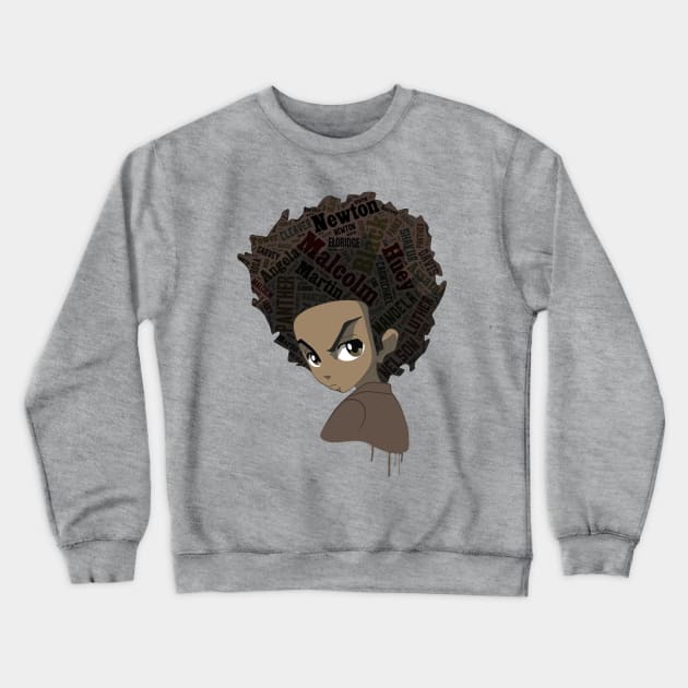 Huey Freeman - Black Power Crewneck Sweatshirt by 3coo